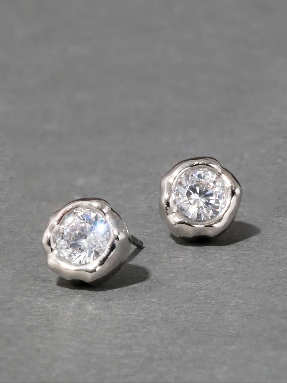 Alexis Bittar Asterales Molten Bezel Stud Earring - Silver